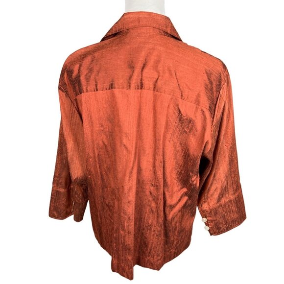 Kioti of Santa Fe Women's 100% Silk Button down Jacket Blouse Size ML - Picture 4 of 7